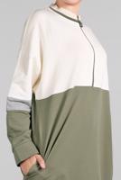 Tesettür giyim EKRU FERMUARLI CEP DETAYLI 2&prime;Lİ EŞOFMAN TAKIM 55104