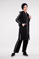 Tesettür giyim SİYAH YANLARI ŞERİTLİ EŞOFMAN TAKIMI 0101
