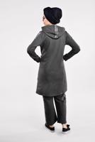 Tesettür giyim GRİ YANLARI ŞERİTLİ EŞOFMAN TAKIMI 0101