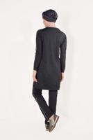 Tesettür giyim GRİ YAZI VE PÜSKÜL DETAYLI PANTOLONLU EŞOFMAN TAKIM 1109