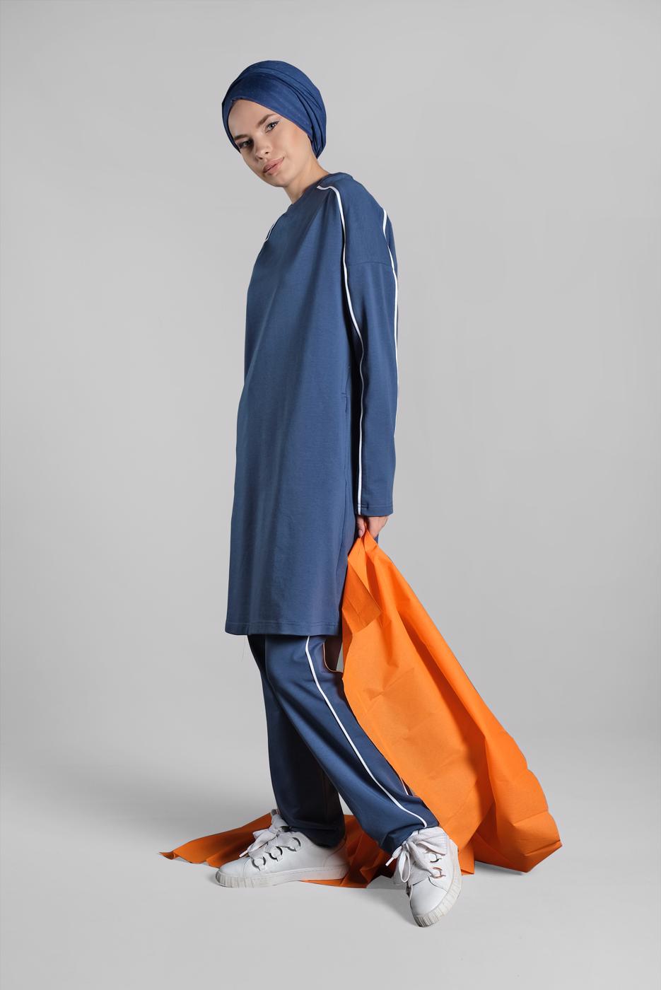 Tesettür giyim LACİVERT PAMUKLU EŞOFMAN TAKIMI 1309