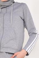 Tesettür giyim GRİ ÇİZGİ DETAYLI ETEKLİ EŞOFMAN TAKIMI 3938