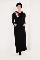 Hijab clothing BLACK Cotton Tracksuit Abaya T 4538