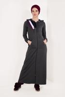 Hijab clothing GREY Cotton Tracksuit Abaya T 4538 