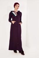 Tesettür giyim BORDO PAMUKLU EŞOFMAN FERACE 4538