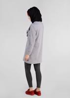 Tesettür giyim GRİ VOLAN DETAYLI BASKILI EŞOFMAN TUNİK 4876