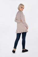 Tesettür giyim BEJ ETEK UCU VOLANLI PUL PAYETLİ TUNİK 4877