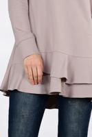 Tesettür giyim BEJ ETEK UCU VOLANLI PUL PAYETLİ TUNİK 4877