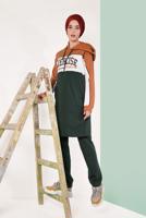 Tesettür giyim HAKİ YAZI BASKILI PANTOLONLU EŞOFMAN TAKIM T 5738