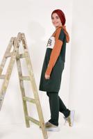 Tesettür giyim HAKİ YAZI BASKILI PANTOLONLU EŞOFMAN TAKIM T 5738