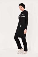 Tesettür giyim SİYAH CEP VE KAPÜŞON DETAYLI PANTOLONLU EŞOFMAN TAKIM 5938