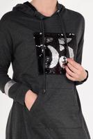 Tesettür giyim GRİ PUL PAYETLİ PANTOLONLU EŞOFMAN TAKIM T 7009