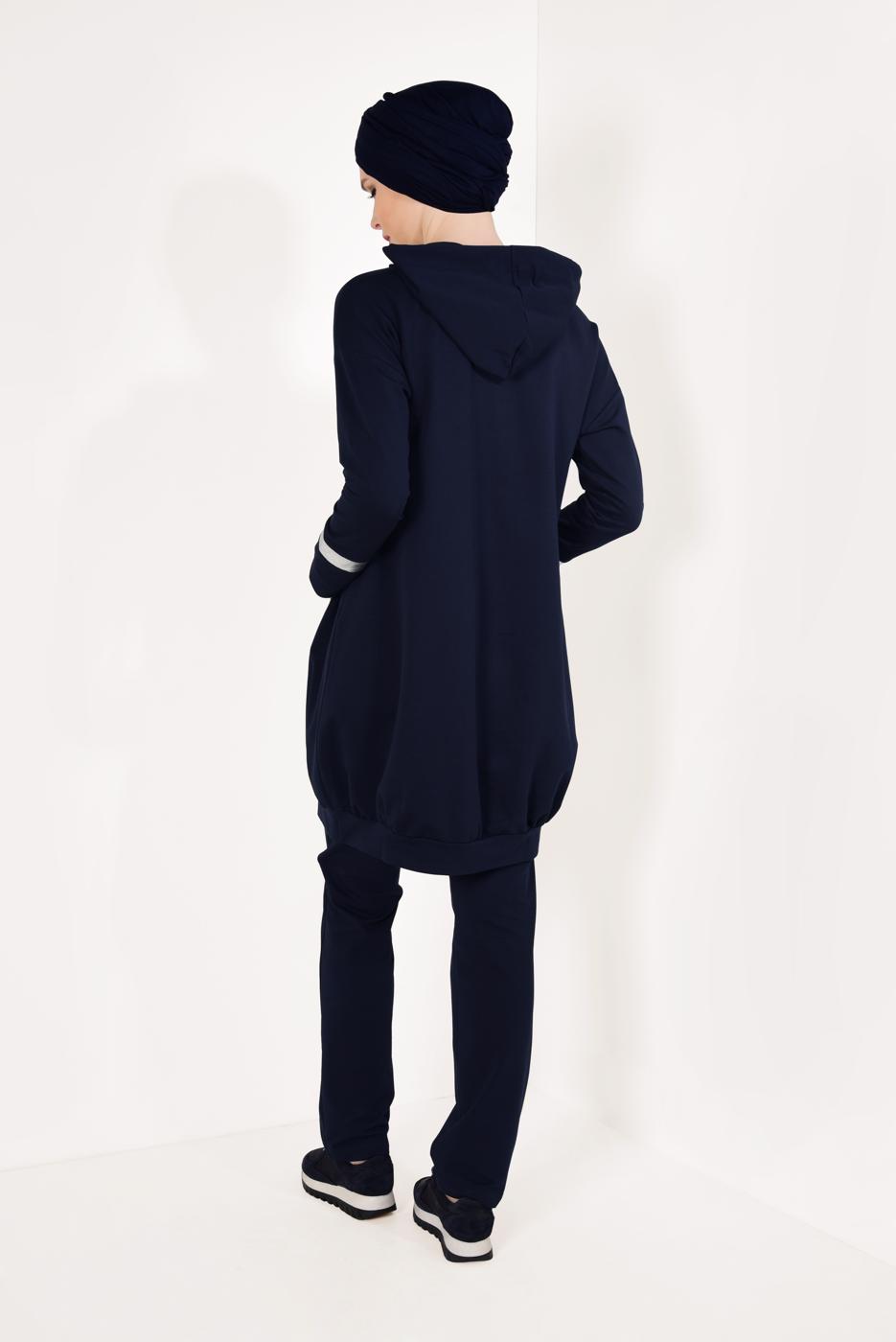 Tesettür giyim LACİVERT PUL PAYETLİ PANTOLONLU EŞOFMAN TAKIM T 7009