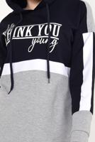 Tesettür giyim GRİ KAPÜŞONLU EŞOFMAN TAKIM T 7238