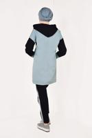 Tesettür giyim MAVİ KAPÜŞONLU EŞOFMAN TAKIM T 7238