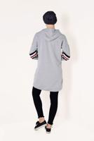 Tesettür giyim GRİ ÇİZGİ DETAYLI EŞOFMAN TUNİK T 7728