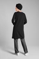 Tesettür giyim SİYAH YAZI BASKILI PAMUKLU EŞOFMAN TAKIMI 7838