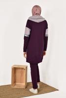 Tesettür giyim MÜRDÜM PUL PAYETLİ YAZI BASKILI EŞOFMAN TAKIMI 7938