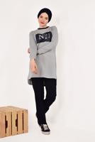 Tesettür giyim GRİ PAMUKLU PANTOLONLU EŞOFMAN TAKIM 8038