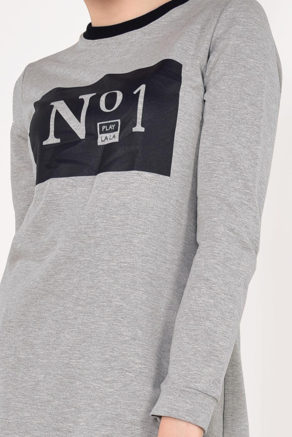 Tesettür giyim GRİ PAMUKLU PANTOLONLU EŞOFMAN TAKIM 8038