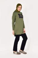 Tesettür giyim YEŞİL PAMUKLU PANTOLONLU EŞOFMAN TAKIM 8038