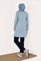 Tesettür giyim MAVİ PAMUKLU PANTOLONLU EŞOFMAN TAKIM 8038