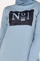 Tesettür giyim MAVİ PAMUKLU PANTOLONLU EŞOFMAN TAKIM 8038