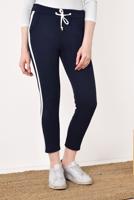 Tesettür giyim LACİVERT YANDAN ŞERİT DETAYLI BELDEN BAĞCIKLI EŞOFMAN ALTI 9503 