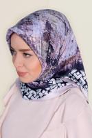 Tesettür giyim MOR T 11435-1  ALVİNA DESENLİ EŞARP