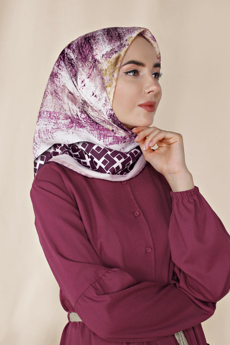 Tesettür giyim MÜRDÜM T 11435-1  ALVİNA DESENLİ EŞARP