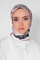 Tesettür giyim PUDRA T 11435-1  ALVİNA DESENLİ EŞARP