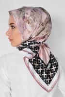 Tesettür giyim PUDRA T 11435-1  ALVİNA DESENLİ EŞARP