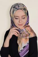 Tesettür giyim SİYAH ALVİNA DESENLİ EŞARP 11436-1