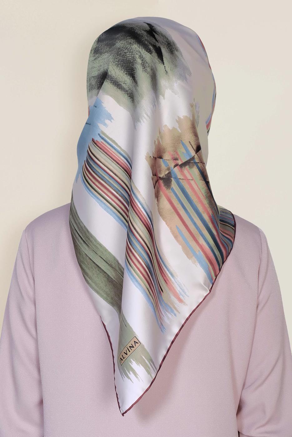 Tesettür giyim BEJ ALVİNA DESENLİ EŞARP 11436-1