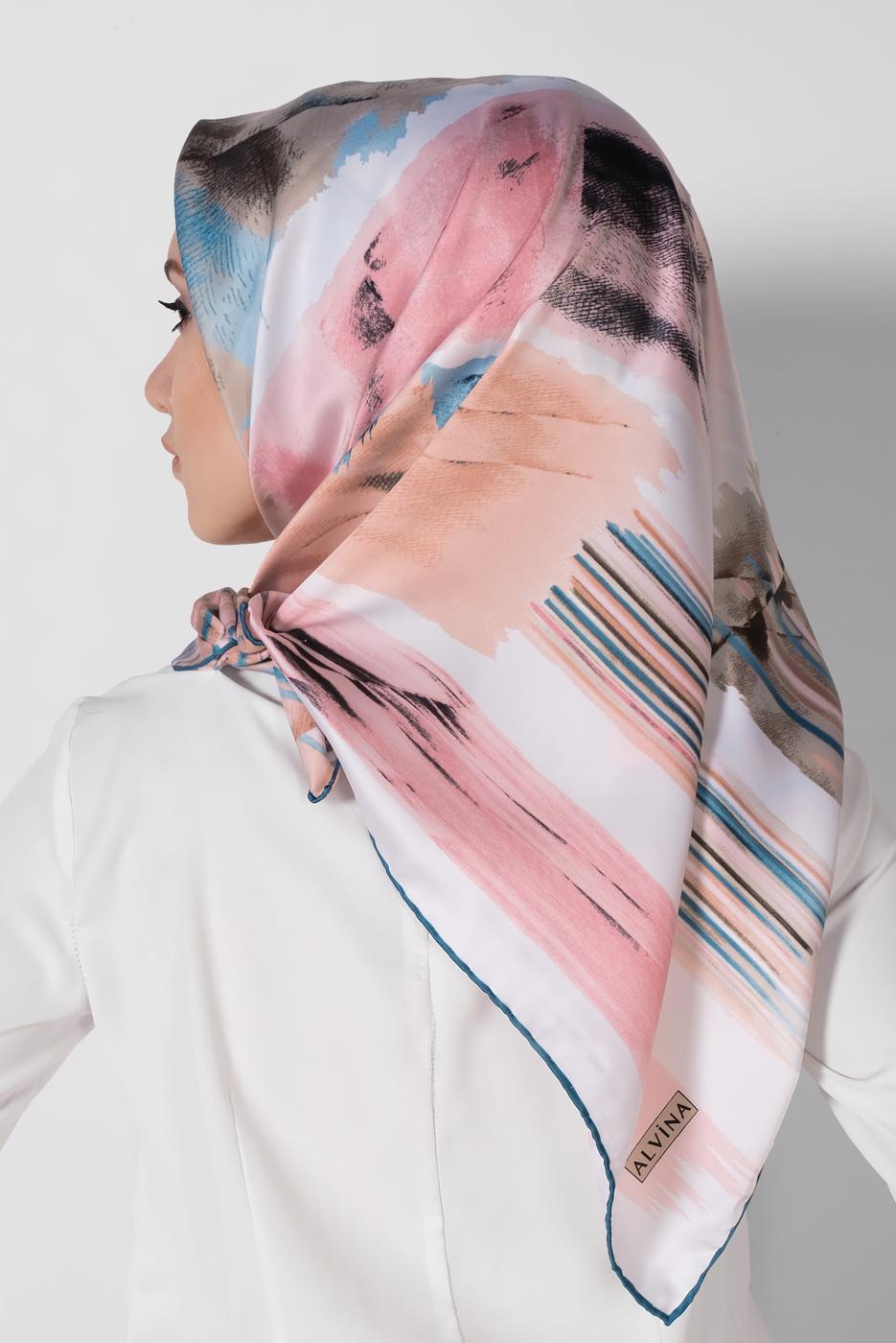 Tesettür giyim KREM ALVİNA DESENLİ EŞARP 11436-1