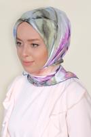 Tesettür giyim GRİ ALVİNA DESENLİ EŞARP 11436-1