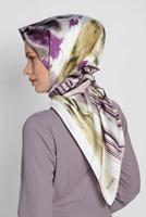 Tesettür giyim KREM ALVİNA DESENLİ EŞARP 11436-1