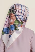 Tesettür giyim PUDRA T 12183-1 ALVİNA DESENLİ EŞARP