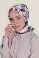 Tesettür giyim PUDRA T 12184-1 ALVİNA DESENLİ EŞARP