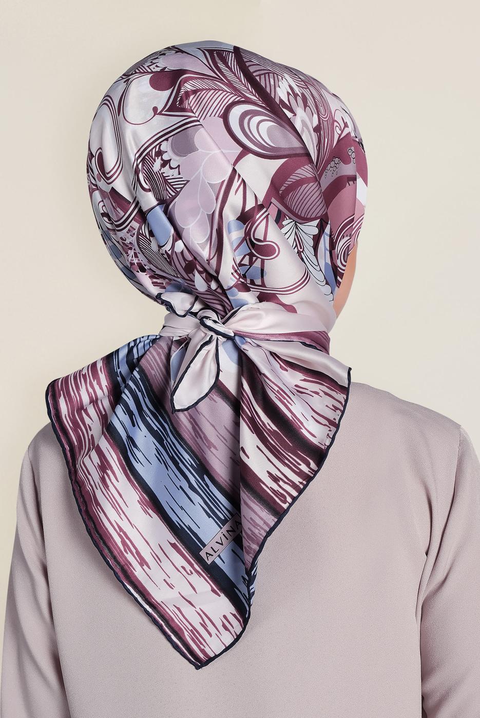 Tesettür giyim PUDRA T 12184-1 ALVİNA DESENLİ EŞARP