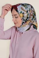 Tesettür giyim YEŞİL T 12184-1 ALVİNA DESENLİ EŞARP