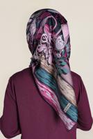 Vêtements hijab BLEU MARINE T 12184-1 ALVİNA DESENLİ EŞARP