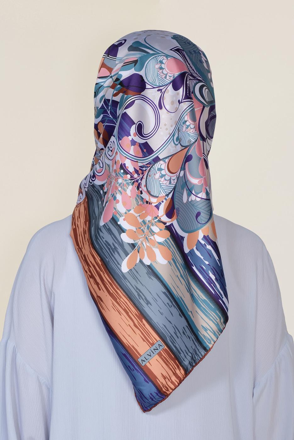 Tesettür giyim MOR T 12184-1 ALVİNA DESENLİ EŞARP