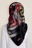 Tesettür giyim SİYAH T 13308-1 ALVİNA DESENLİ EŞARP