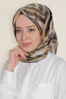 Tesettür giyim ALTIN T 13308-1 ALVİNA DESENLİ EŞARP
