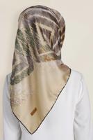 Tesettür giyim ALTIN T 13308-1 ALVİNA DESENLİ EŞARP