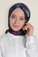 Tesettür giyim LACİVERT T 13308-1 ALVİNA DESENLİ EŞARP
