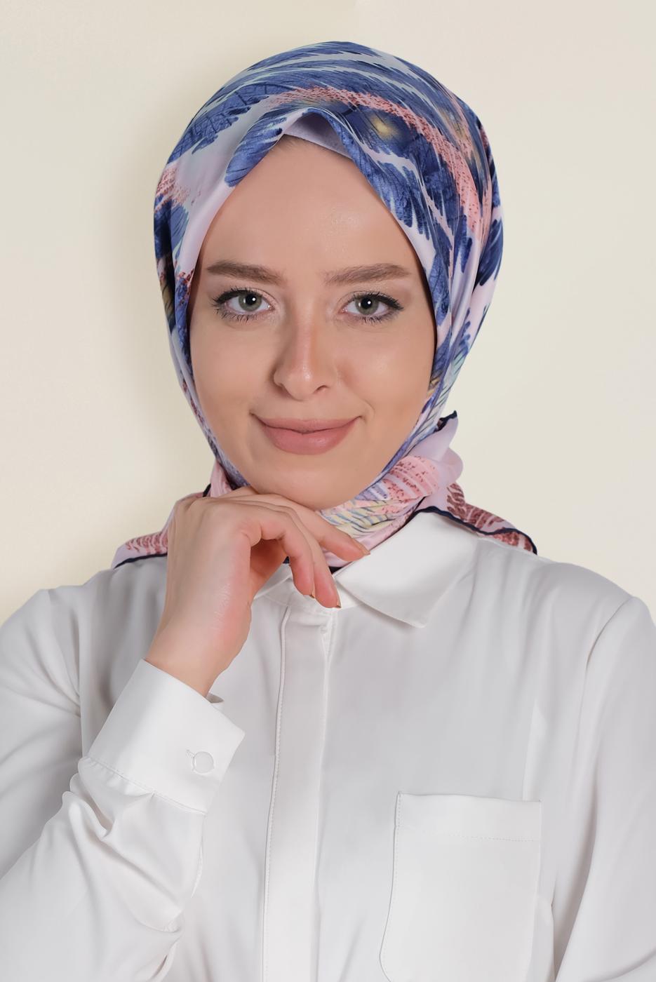 Tesettür giyim PUDRA T 13308-1 ALVİNA DESENLİ EŞARP