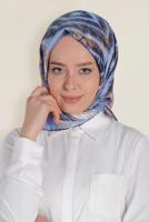 Tesettür giyim LACİVERT T 13308-1 ALVİNA DESENLİ EŞARP