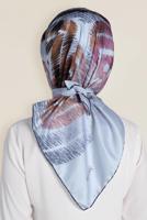 Vêtements hijab BLEU T 13308-1 ALVİNA DESENLİ EŞARP